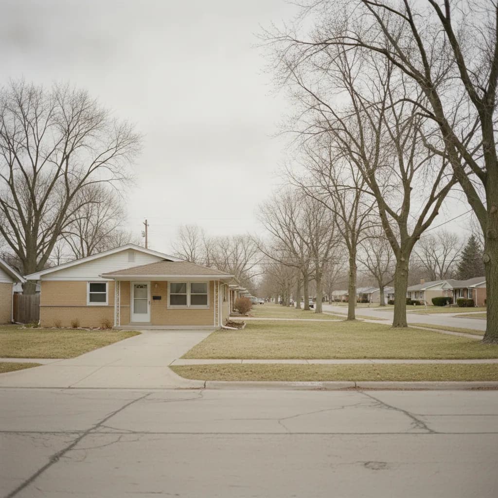 Residential concrete driveway and walkway in an established Will County, Illinois neighborhood.