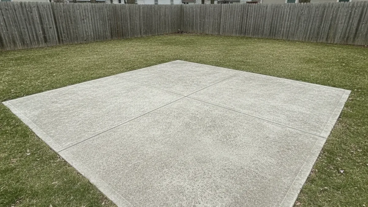 Weathered concrete patio surface being considered for resurfacing in Joliet.
